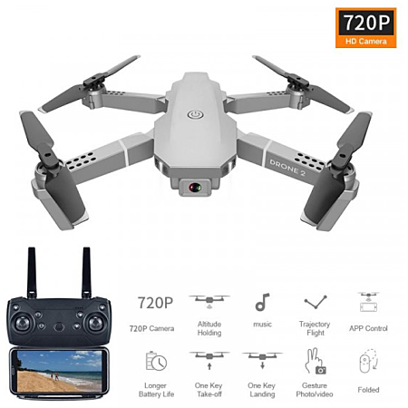 Drone aereo telecomandato quadricottero pieghevole RC E68 Pro 720P