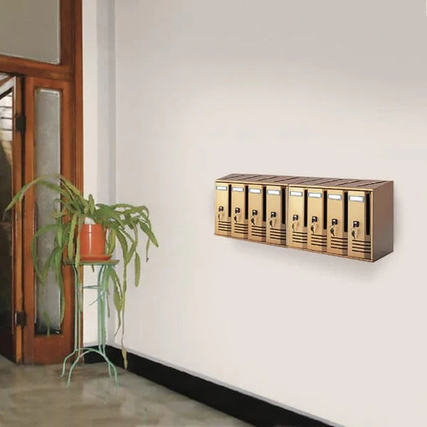 Cassetta per posta "Cubo" in alluminio, modello da esterno verniciata bronzo